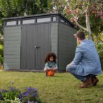 Keter 9x 7 Cortina Heavy Duty Plastic Pent Shed – Dark Green