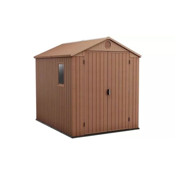 Keter Darwin 8×6 ft Apex Plastic 2 door Shed with floor & 1 window