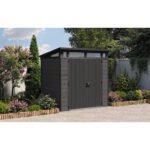 Keter 7x 7 Cortina Heavy Duty Plastic Pent Shed – Dark Grey
