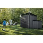 Keter 7x 7 Cortina Heavy Duty Plastic Pent Shed – Dark Grey