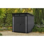 Keter 7x 7 Cortina Heavy Duty Plastic Pent Shed – Dark Grey