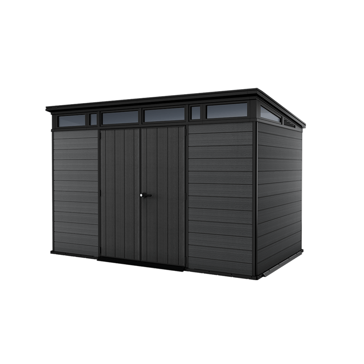 Keter 11x 7 Cortina Heavy Duty Plastic Pent Shed – Dark Grey