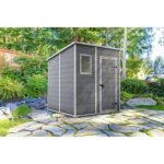 Keter 6 x 6 Manor Plastic Pent Garden Storage Shed – Grey