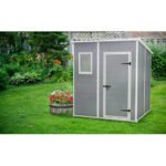 Keter 6 x 6 Manor Plastic Pent Garden Storage Shed – Grey