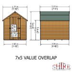 Shire Overlap 7×5 Single Door Windowless Value Garden Building