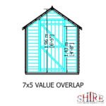 Shire Overlap 7×5 Single Door Windowless Value Garden Building